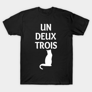 Cute Abstract Un Deux Trois Cat French Kitty T-Shirt